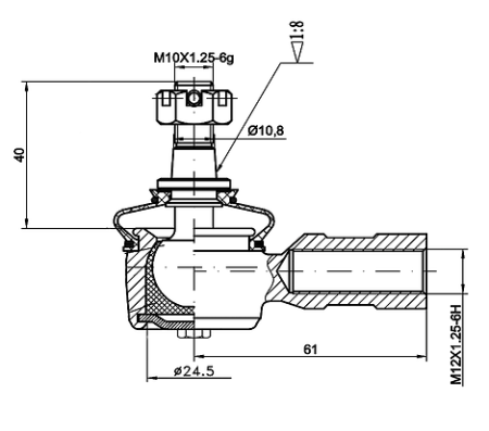 Рулевой наконечник для квадроцикла RM 650-2 (правая резьба) V10300050-R